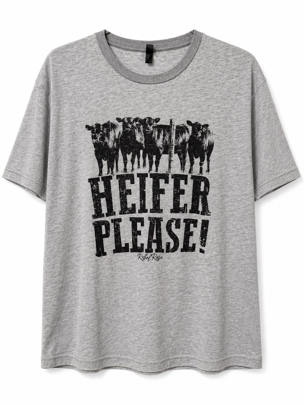 3/$20 Gray Short-Sleeve Graphic Tee - Heifer Please!